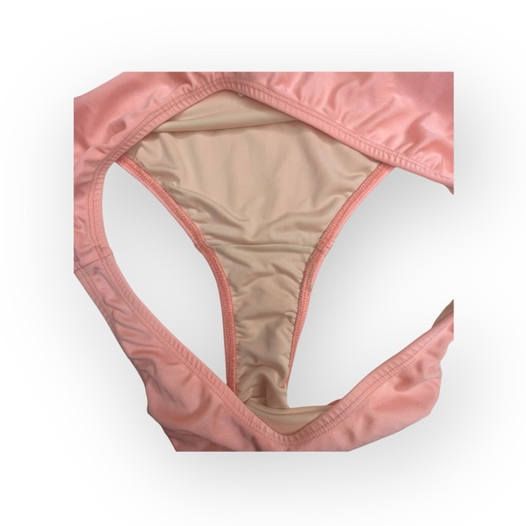 Shoshanna ☀︎︎ Flutter Halter Bikini Set with String Side Tie Detail ☀︎︎ Coral XL - Picture 12 of 16